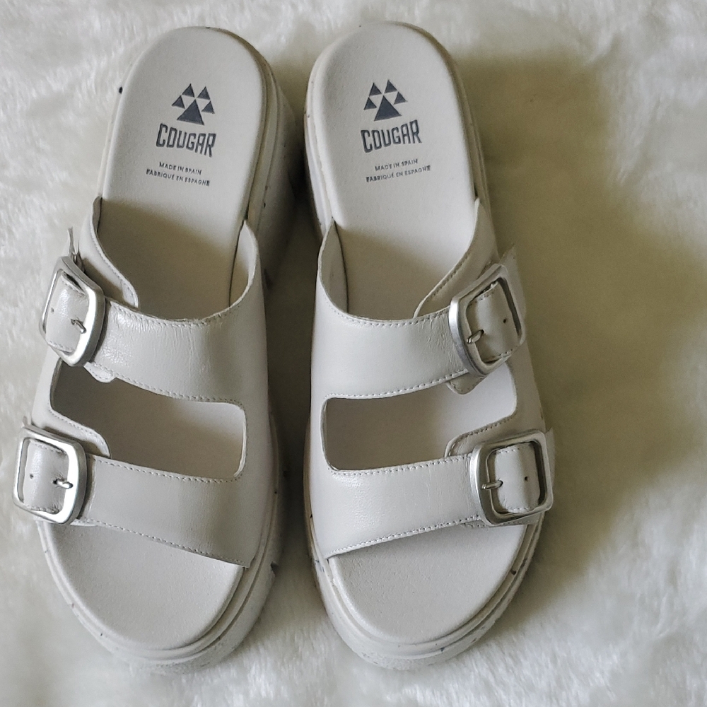 Cougar White Platform Sandals